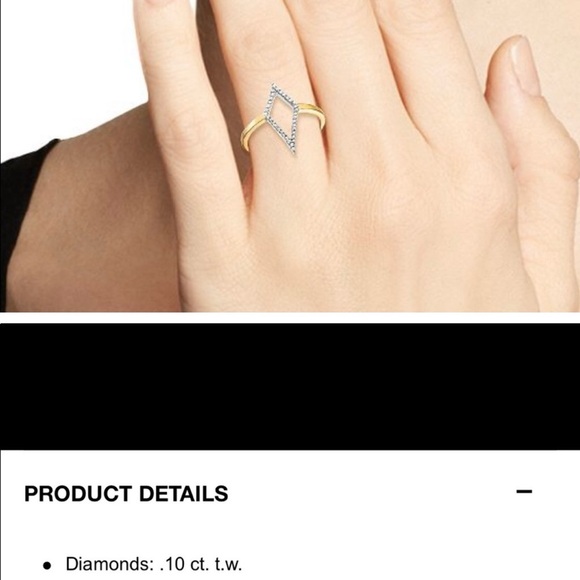 Elegant Gold and Silver Diamond Ring - Picture 1 of 5